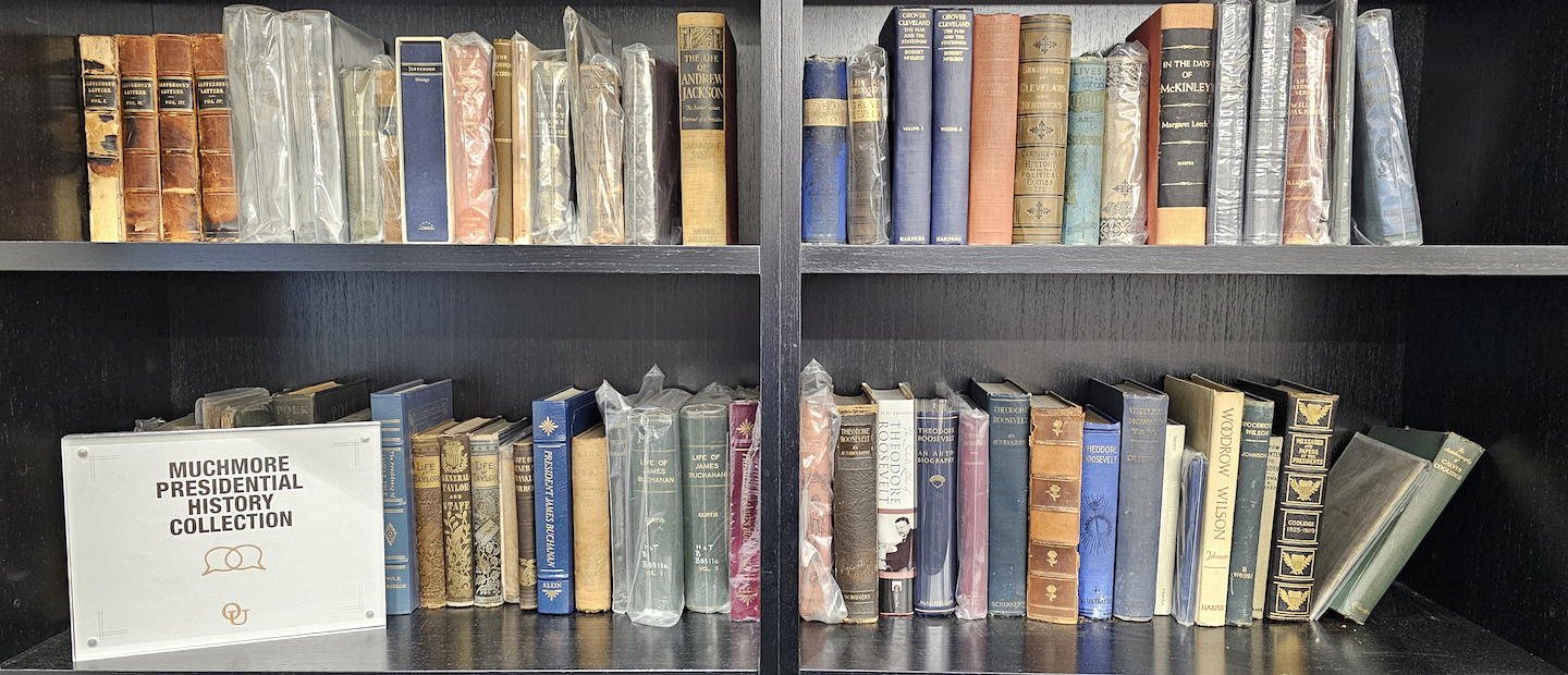 Shelves full of books in a library