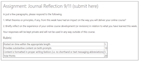 Include assignment directions, rubrics, and relevant information where students submit their work.