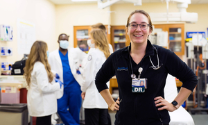 Dr. Goike in a clinical setting