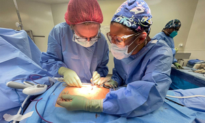 Dr. Dzubnar-Barker in the OR