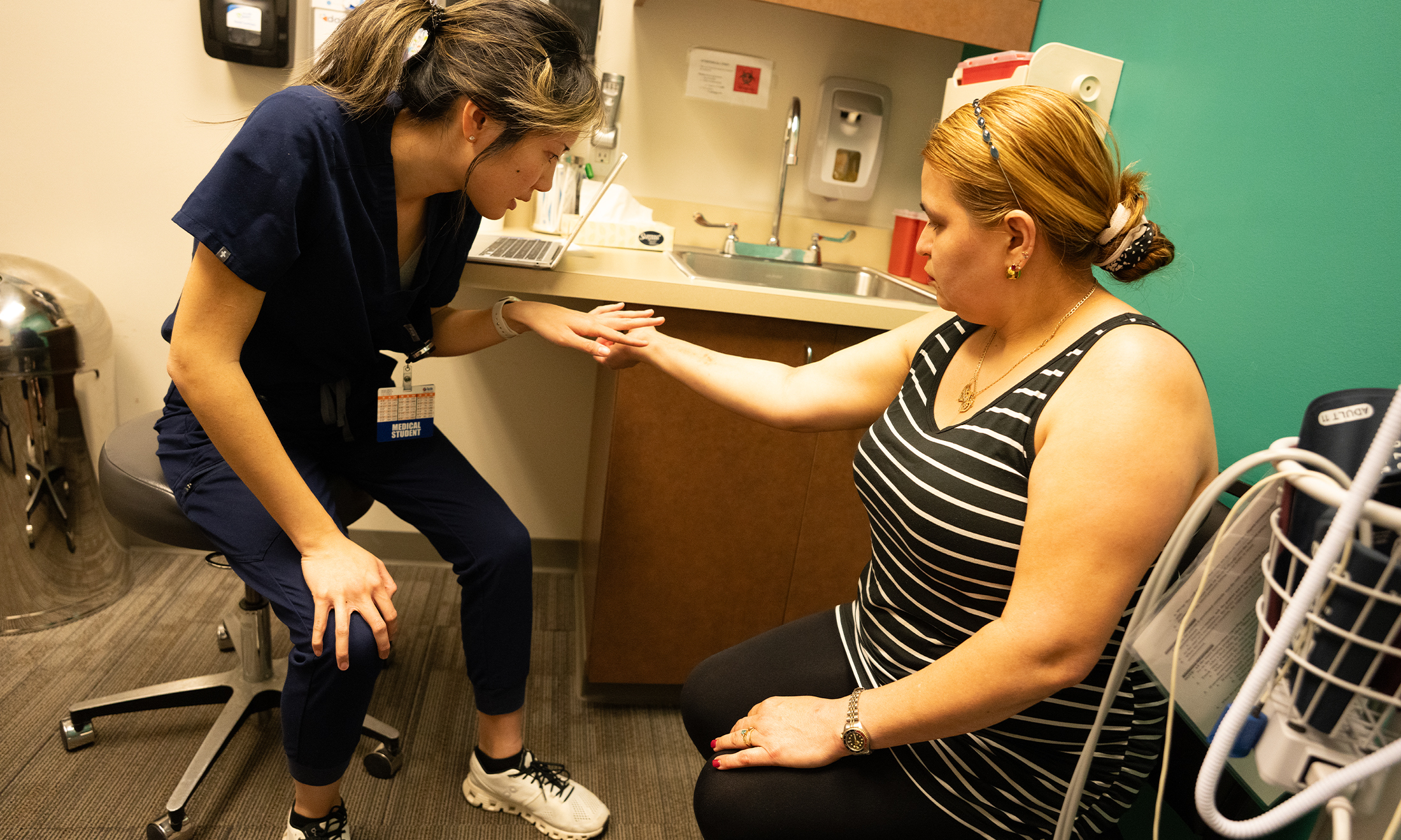 An image of a student with a patient