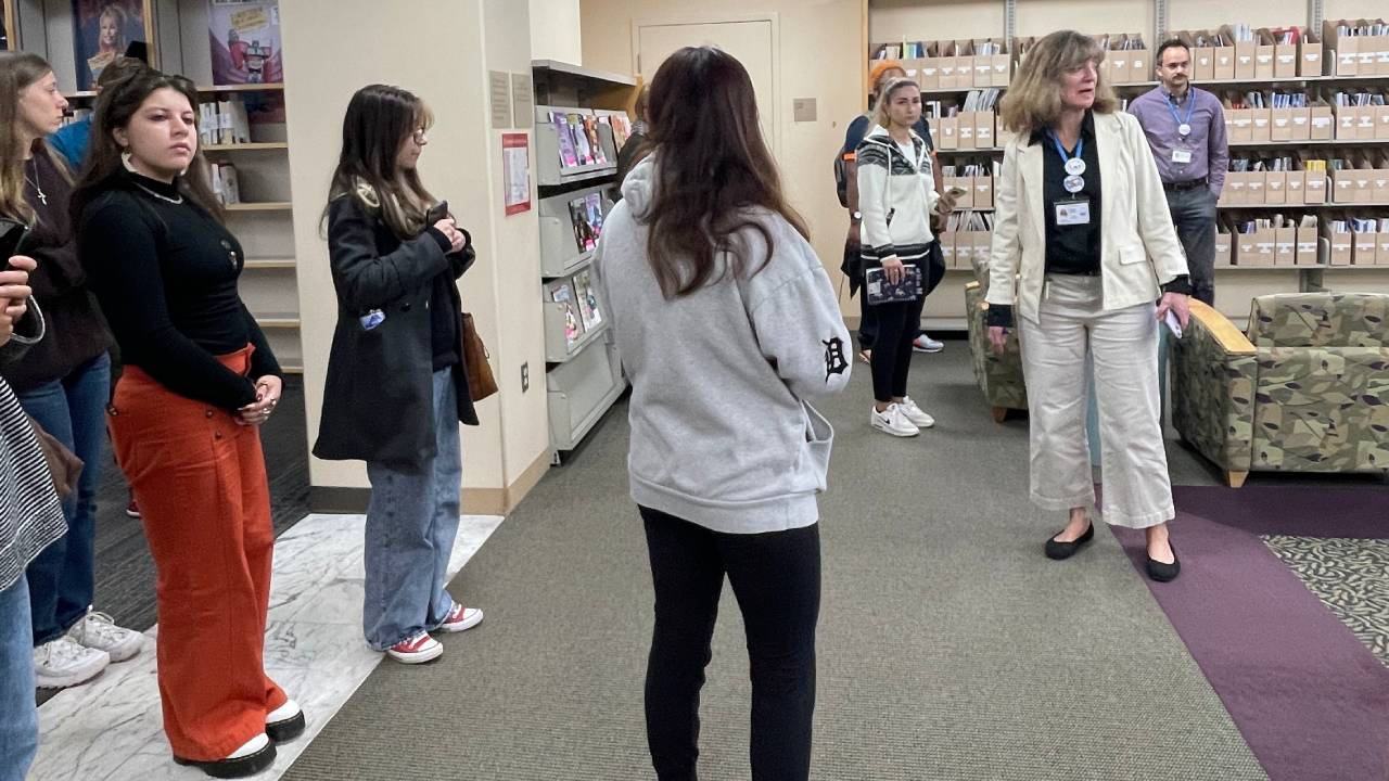 Graphic design students at Waterford Township Public Library