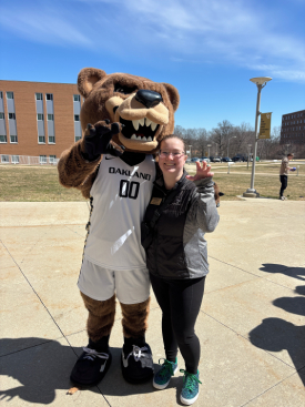 Natalie Ishioka with Grizz