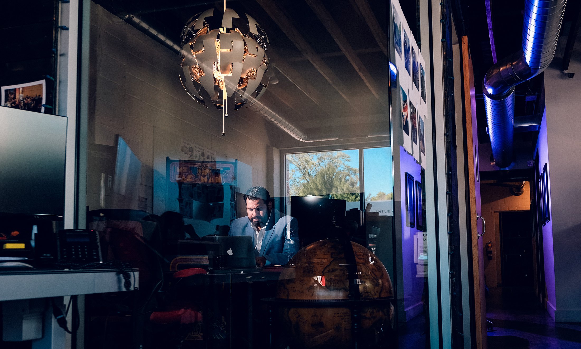 A man working in his office