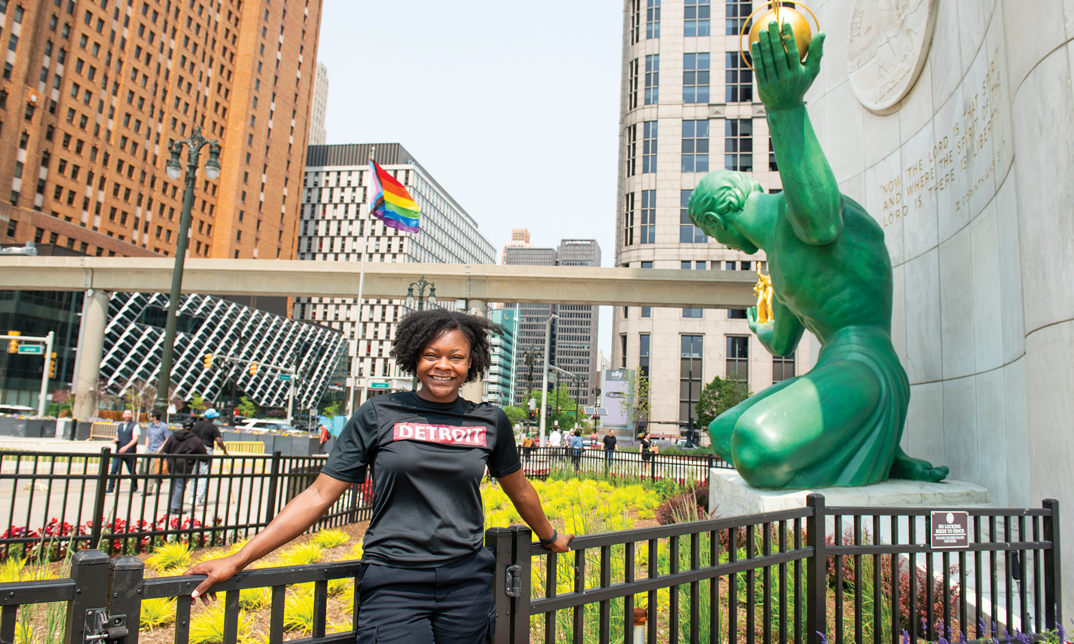 Woman standing in Detroit