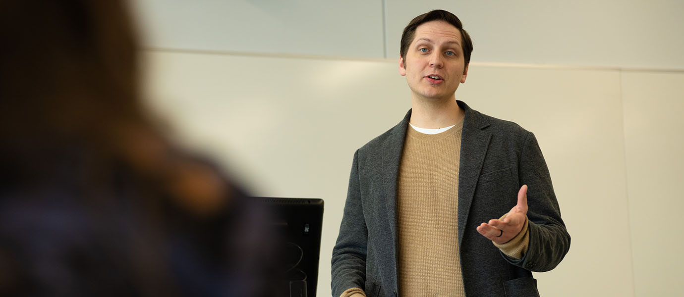 Man teaching class
