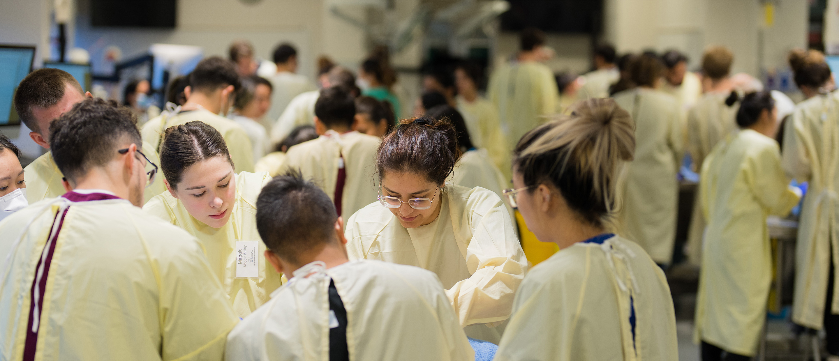Body Donation Program Banner An image of students in the anatomy lab