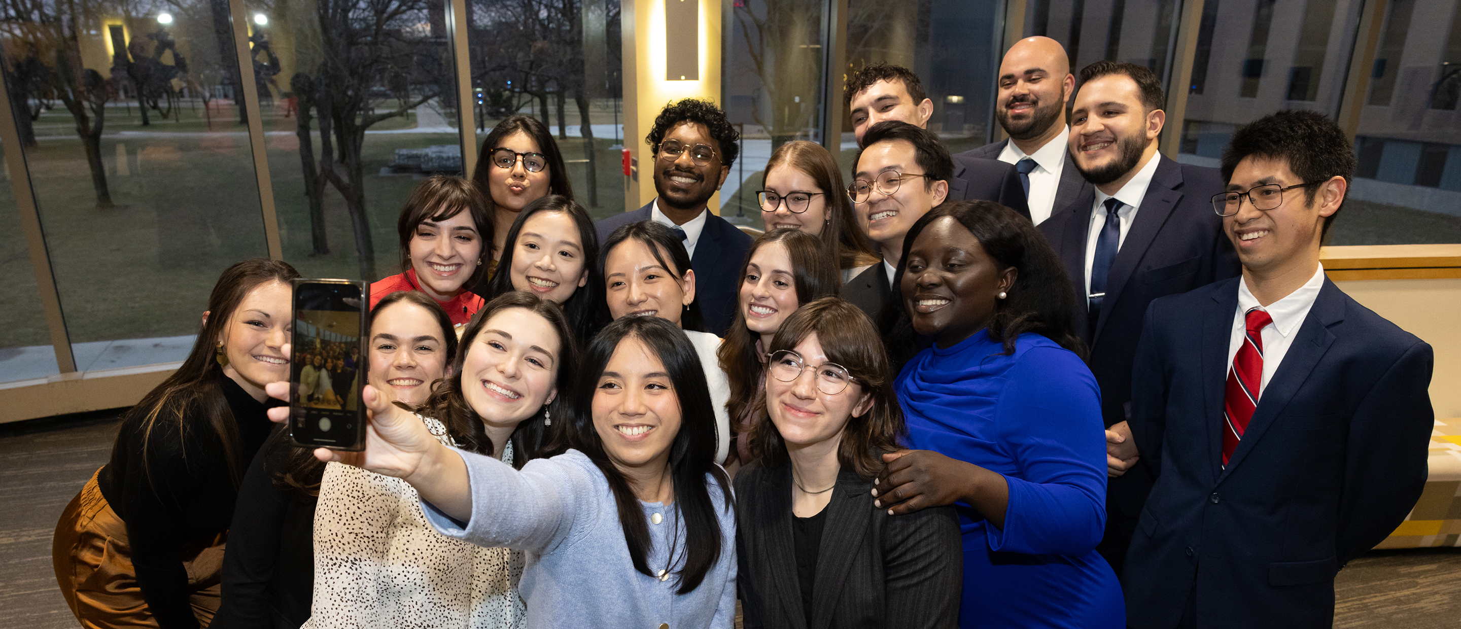 OUWB Admissions Banner An image of OUWB students taking a selfie