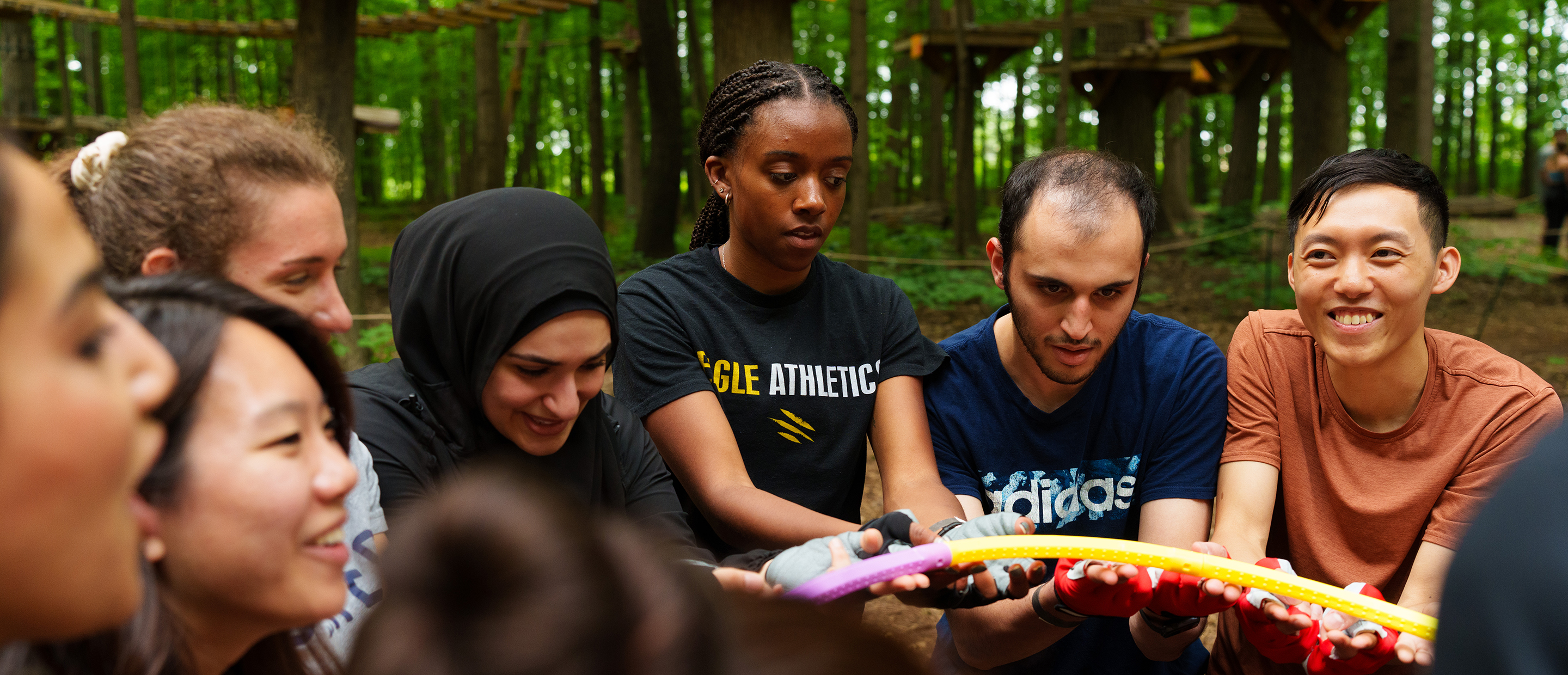 OUWB Diversity Banner An image of OUWB students at a team building event