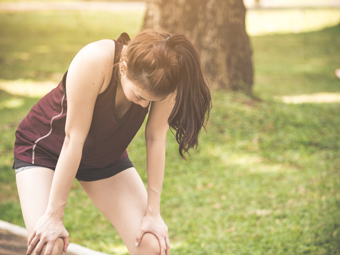 An image of someone taking a break from exercising
