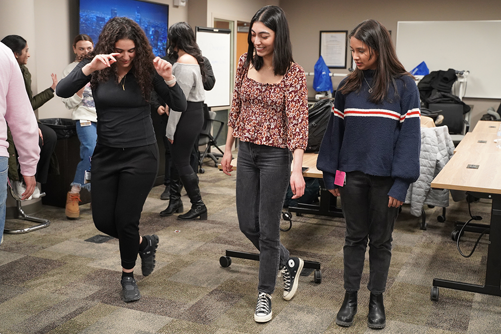 An image of students dancing