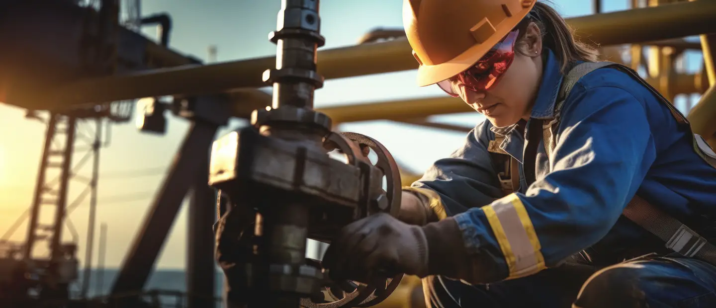 A person working outside with heavy industrial equipment