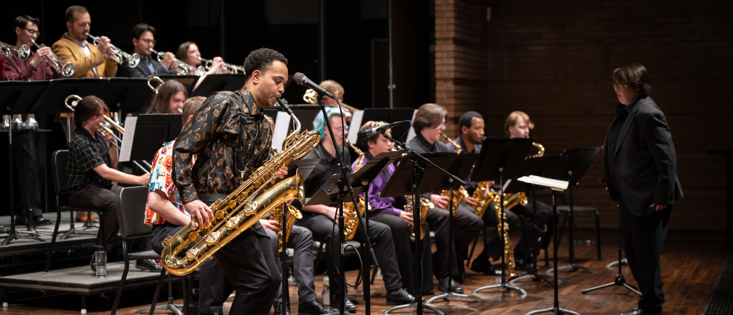 A band performing on stage