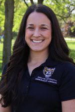 A professional headshot of Erika LeDonne in a black Oakland University shirt.