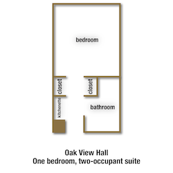 Oak View Hall - 1 bd, 2 occ